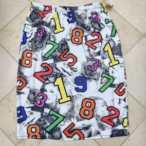 Colorful Number Print‎ Skirt